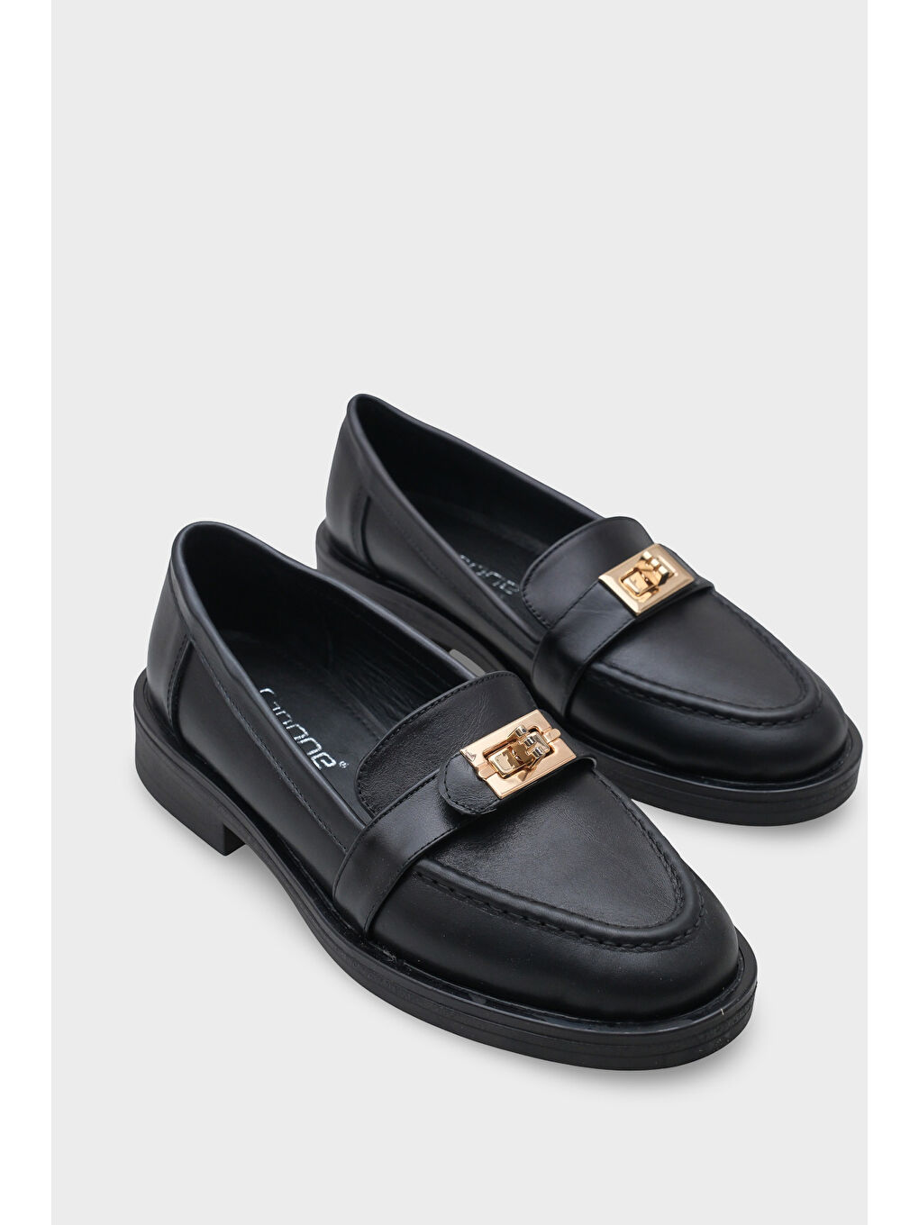 Siyah Wilow Kadın Hakiki Deri Loafer-1