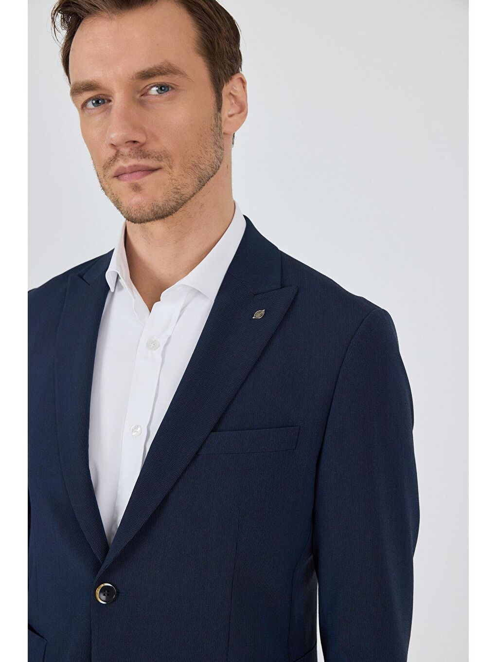 Koyu Lacivert Kılıç Yaka Esnek 6 Drop Slim Fit Classic Takım Elbise 1001250100-4