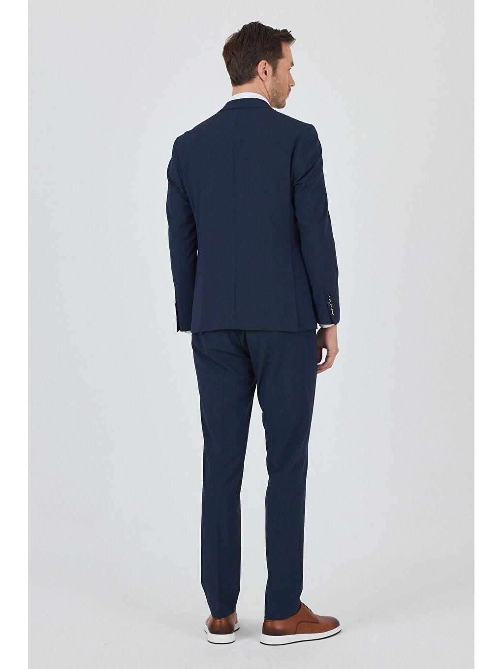 Koyu Lacivert Kılıç Yaka Esnek 6 Drop Slim Fit Classic Takım Elbise 1001250100-5