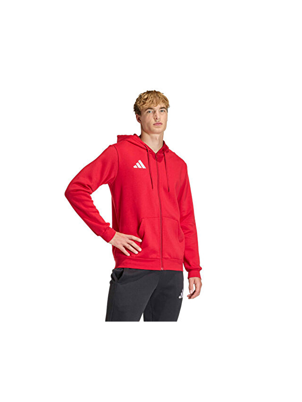 Ent26 Fz Hood Erkek Futbol Kamp Fermuarlı Sweatshirt Kf5944 Kırmızı