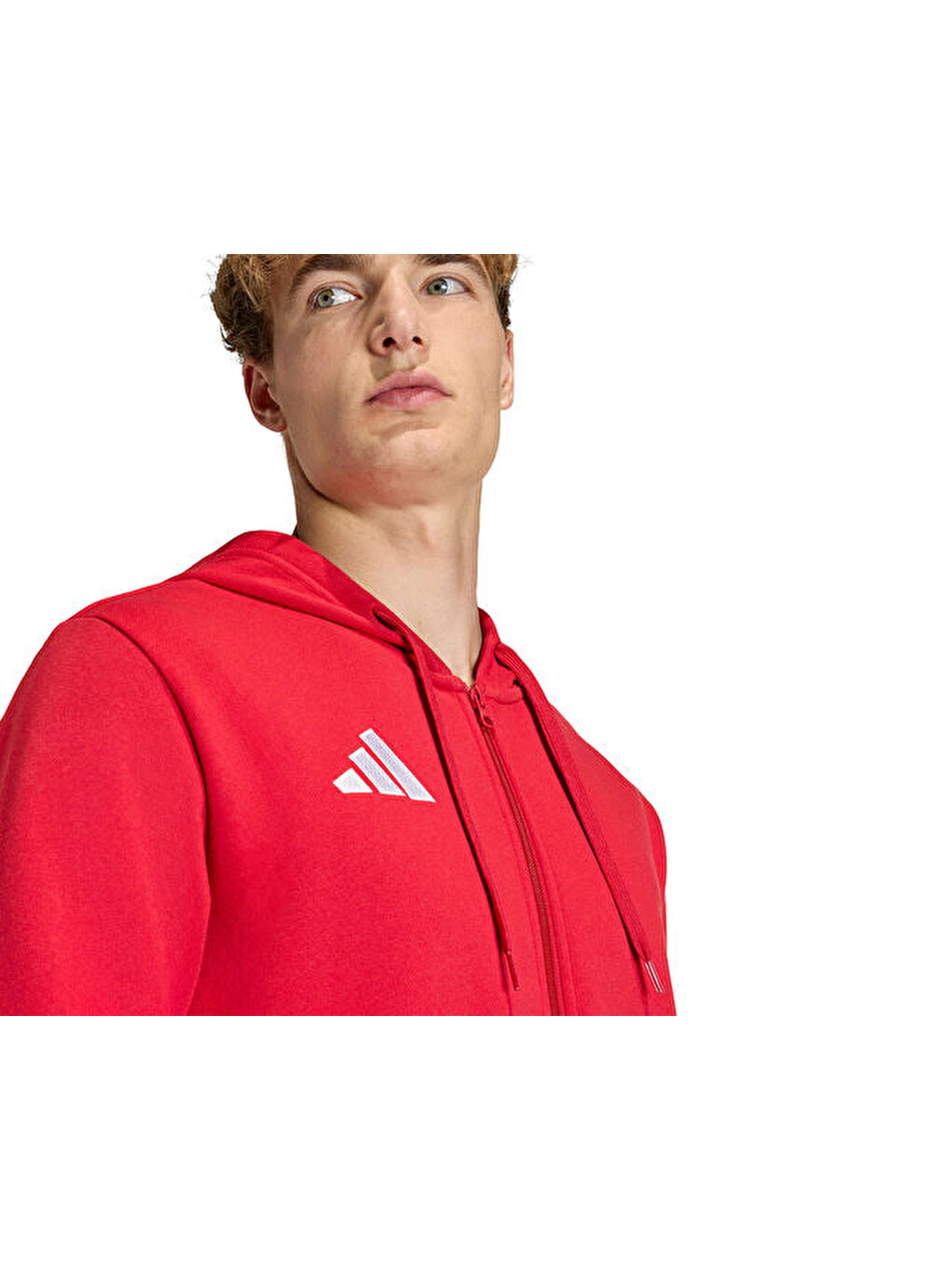 Ent26 Fz Hood Erkek Futbol Kamp Fermuarlı Sweatshirt Kf5944 Kırmızı-3