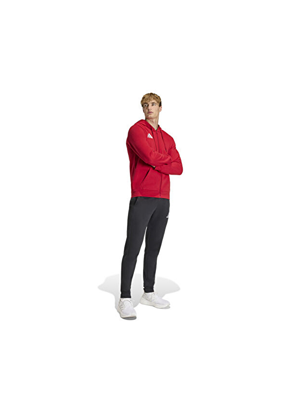 Ent26 Fz Hood Erkek Futbol Kamp Fermuarlı Sweatshirt Kf5944 Kırmızı-5