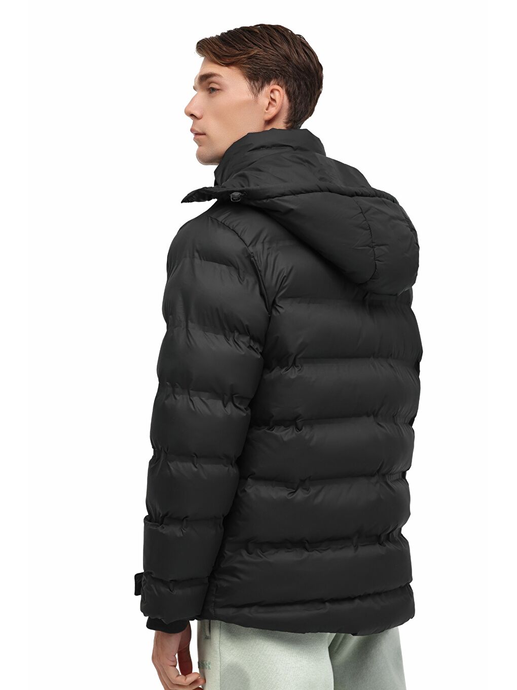 ML YAOCAN 1ARW-115 5PR Siyah Erkek Kısa Şişme Mont-1