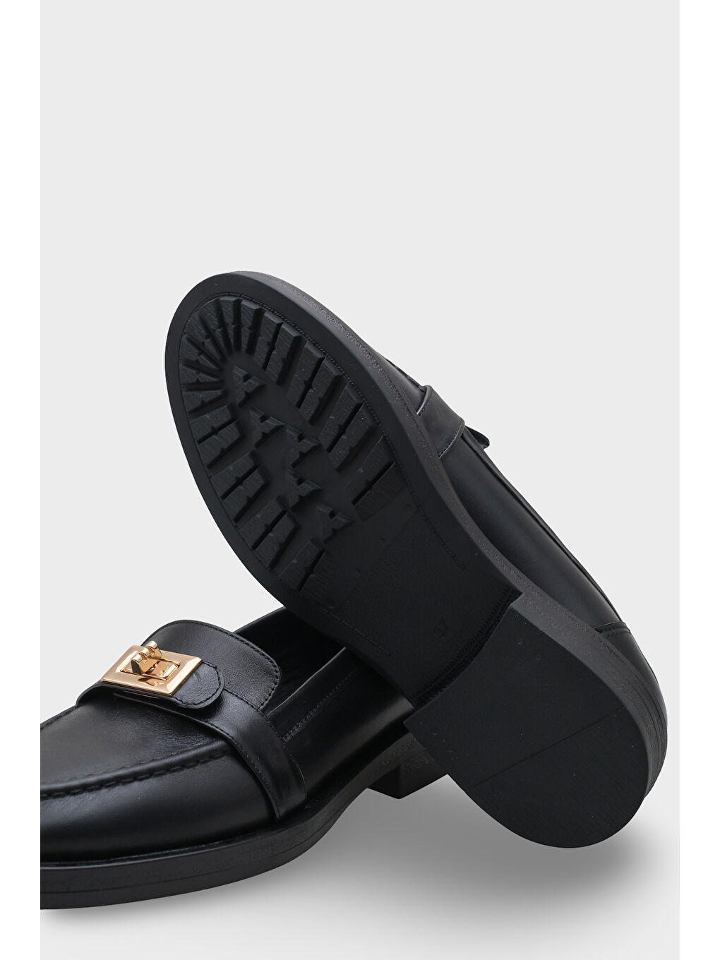 Siyah Wilow Kadın Hakiki Deri Loafer-4