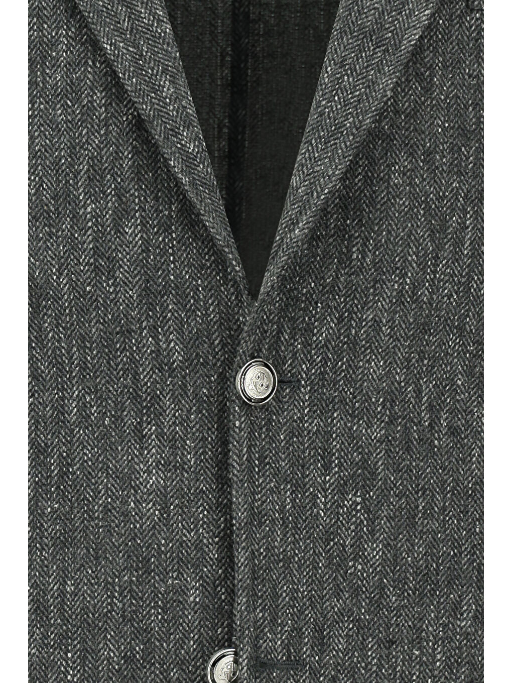 Antrasit Relaxed Fit Rahat Kesim Desenli Elastanlı Spor Ceket-2