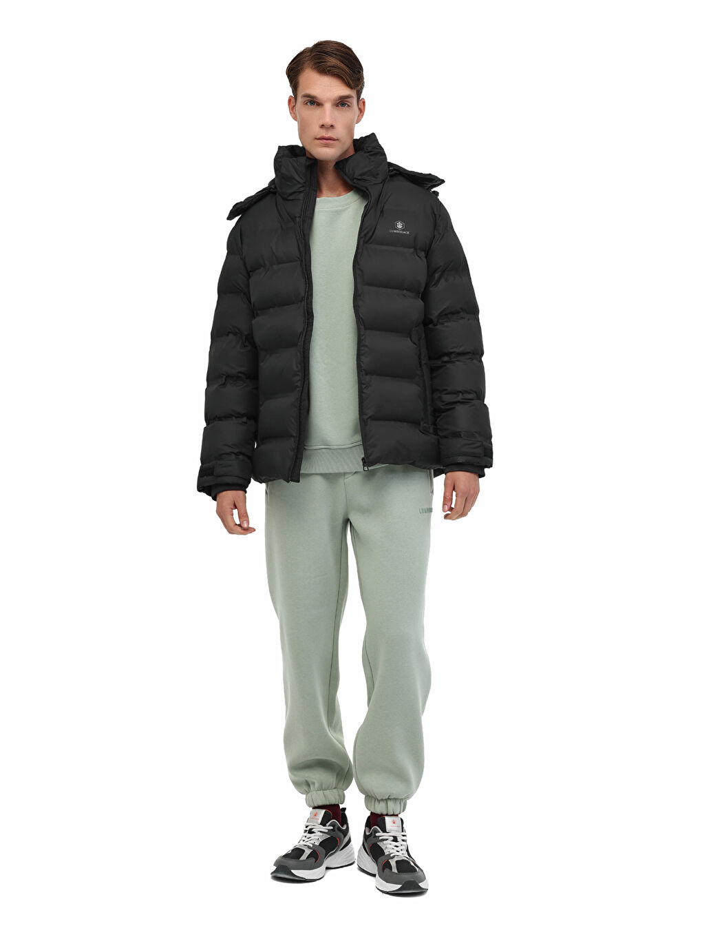 ML YAOCAN 1ARW-115 5PR Siyah Erkek Kısa Şişme Mont-2