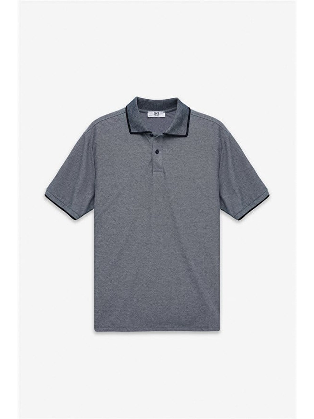 Antrasit Regular Düz Baskısız Pike Polo Yaka Tişört-4