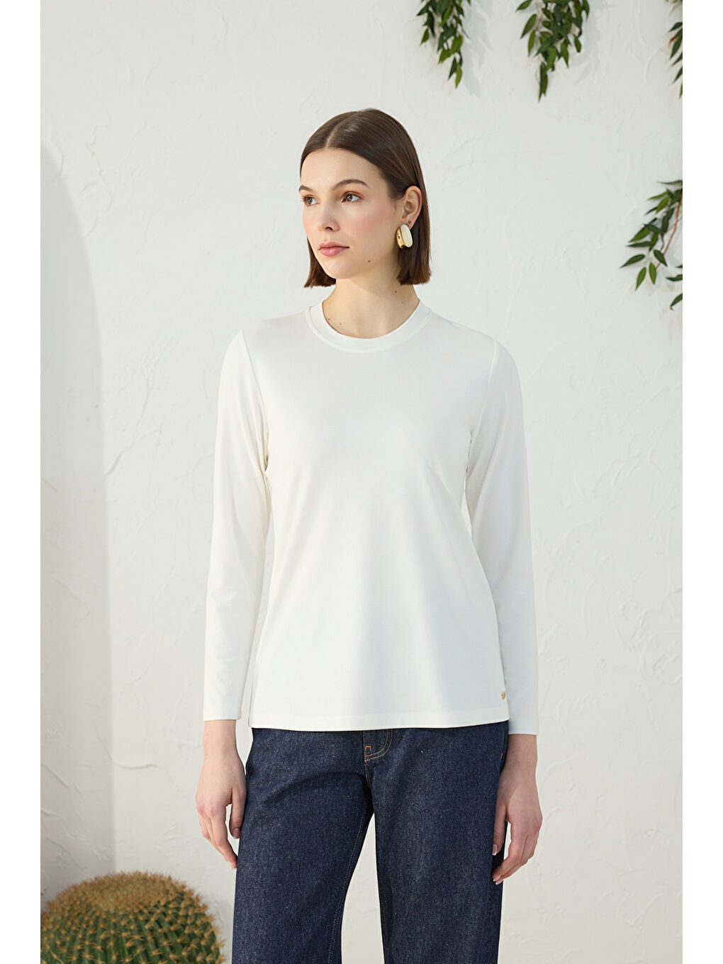 Ekru Bisiklet Yaka Body-2