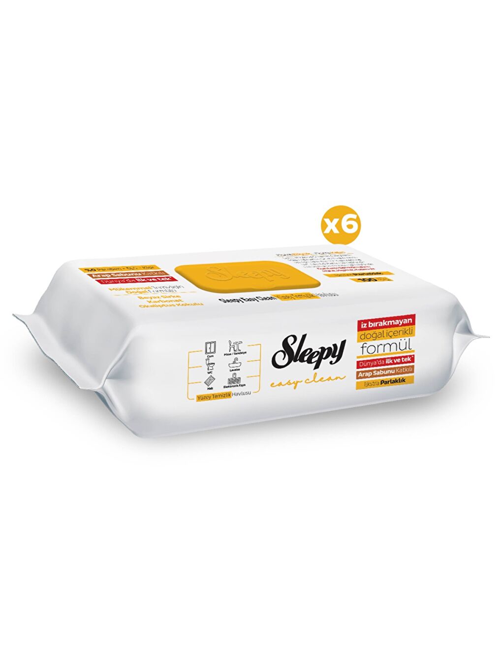 Easy Clean Arap Sabunu Katkılı Yüzey Temizlik Havlusu&Mendili 6x100 (600 Yaprak)-2