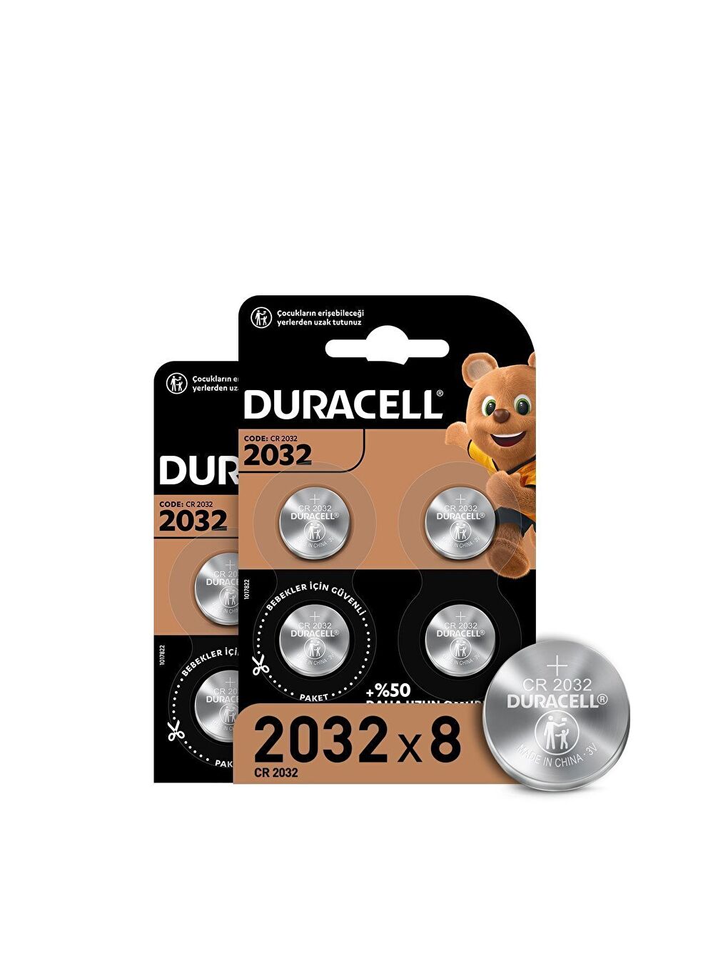 Özel 2032 Lityum Düğme Pil 3V  CR2032   8 li Paket-1