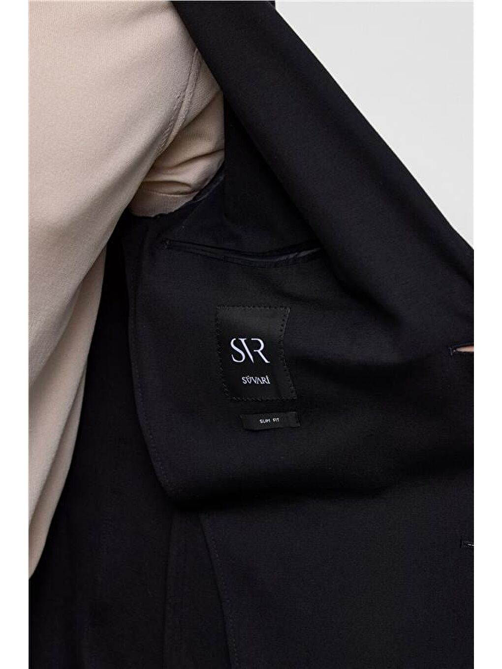 Siyah Slim Düz Mono Yaka 6 Drop Blazer Ceket-1