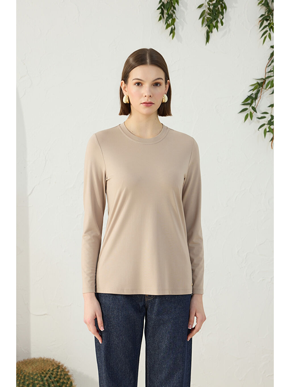 Bej Vizon Bisiklet Yaka Body-1