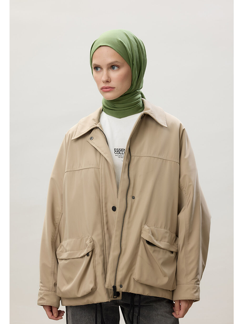 Yeşil İnce Pamuk Vual Şal Lime Kabuğu-4