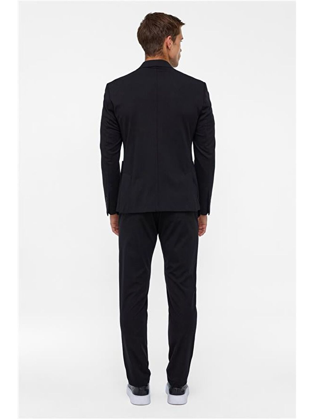 Siyah Slim Düz Mono Yaka 6 Drop Blazer Ceket-4