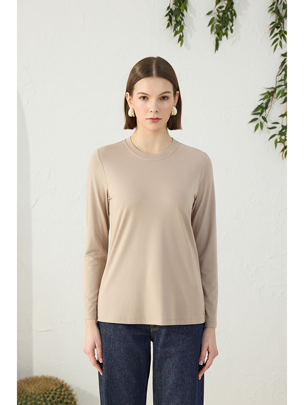 Bej Vizon Bisiklet Yaka Body-2