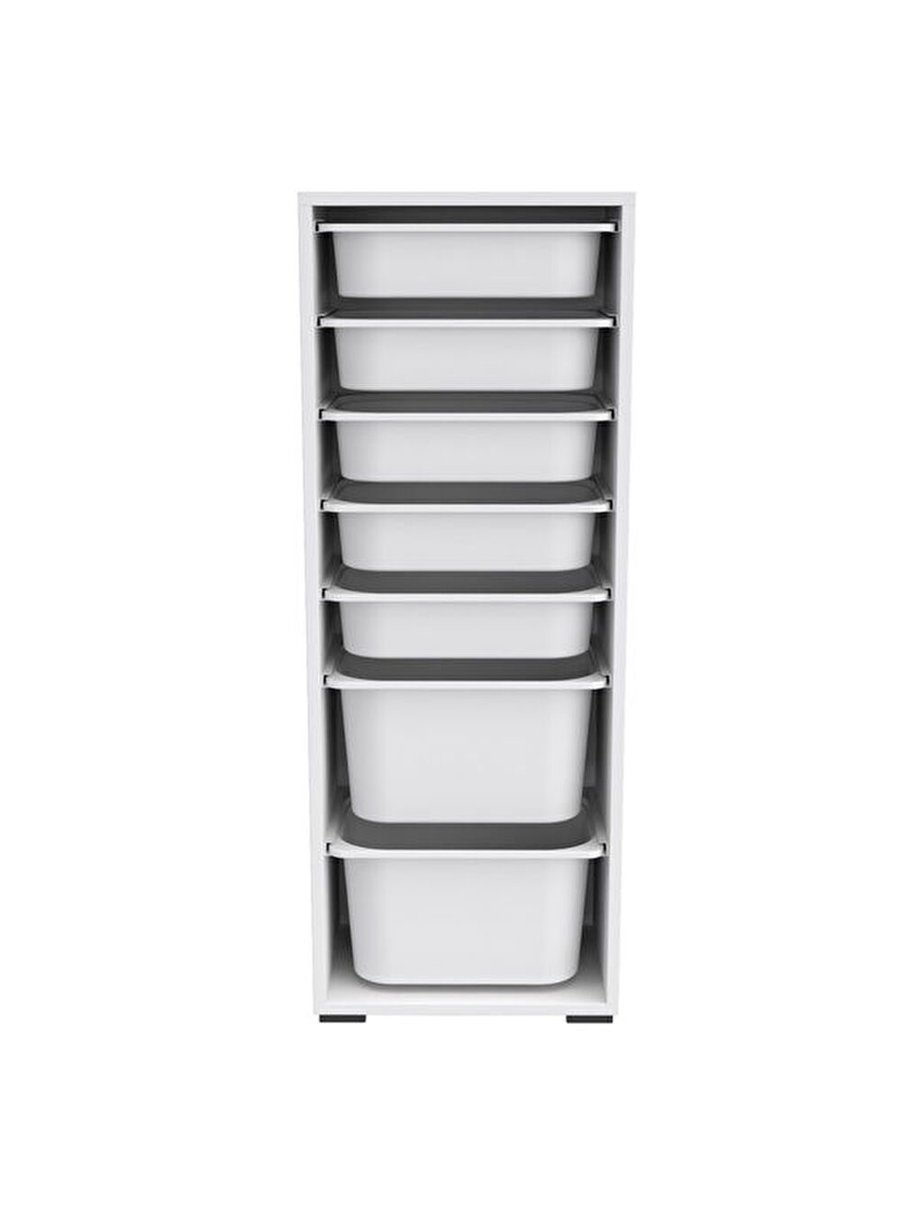 7 Sepetli Çok Amaçlı Oyuncak Dolabı - Beyaz - 122x30x45,5 cm-1