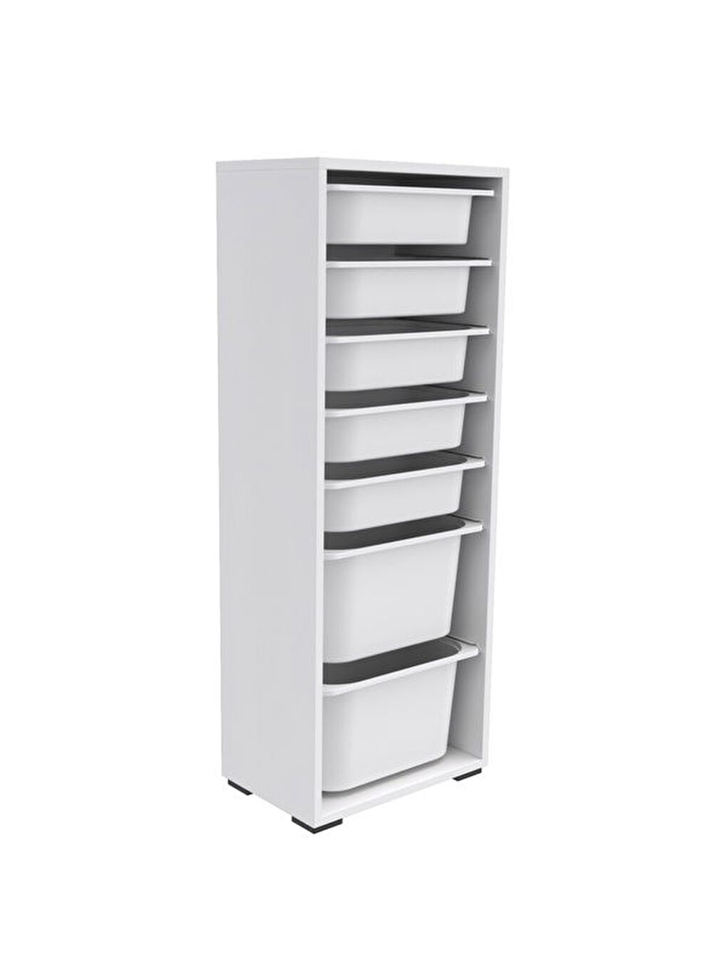 7 Sepetli Çok Amaçlı Oyuncak Dolabı - Beyaz - 122x30x45,5 cm-2