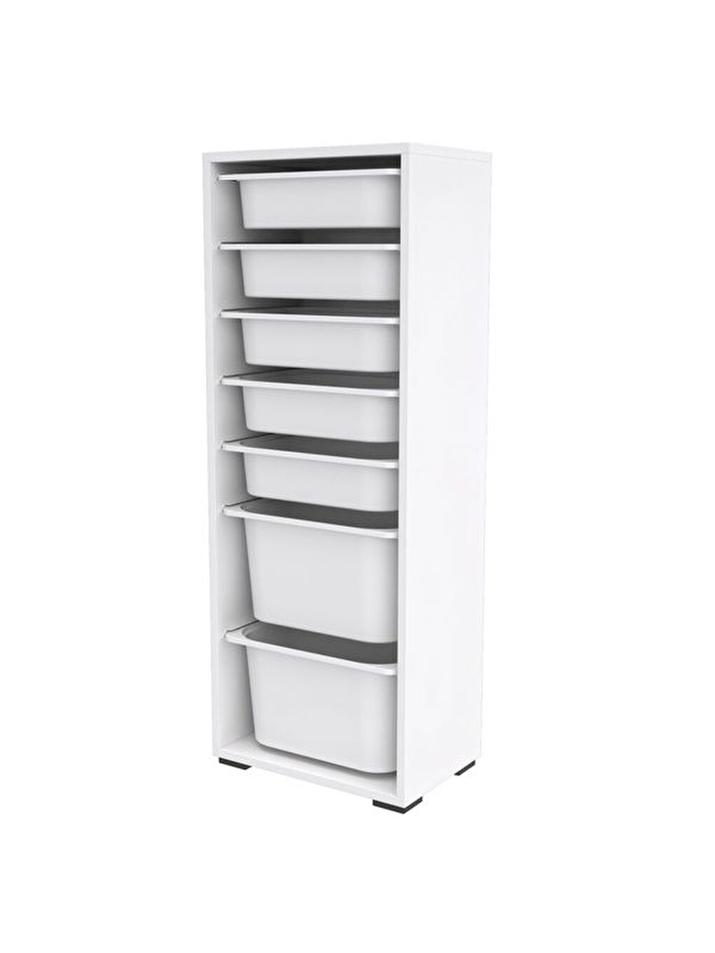 7 Sepetli Çok Amaçlı Oyuncak Dolabı - Beyaz - 122x30x45,5 cm-4