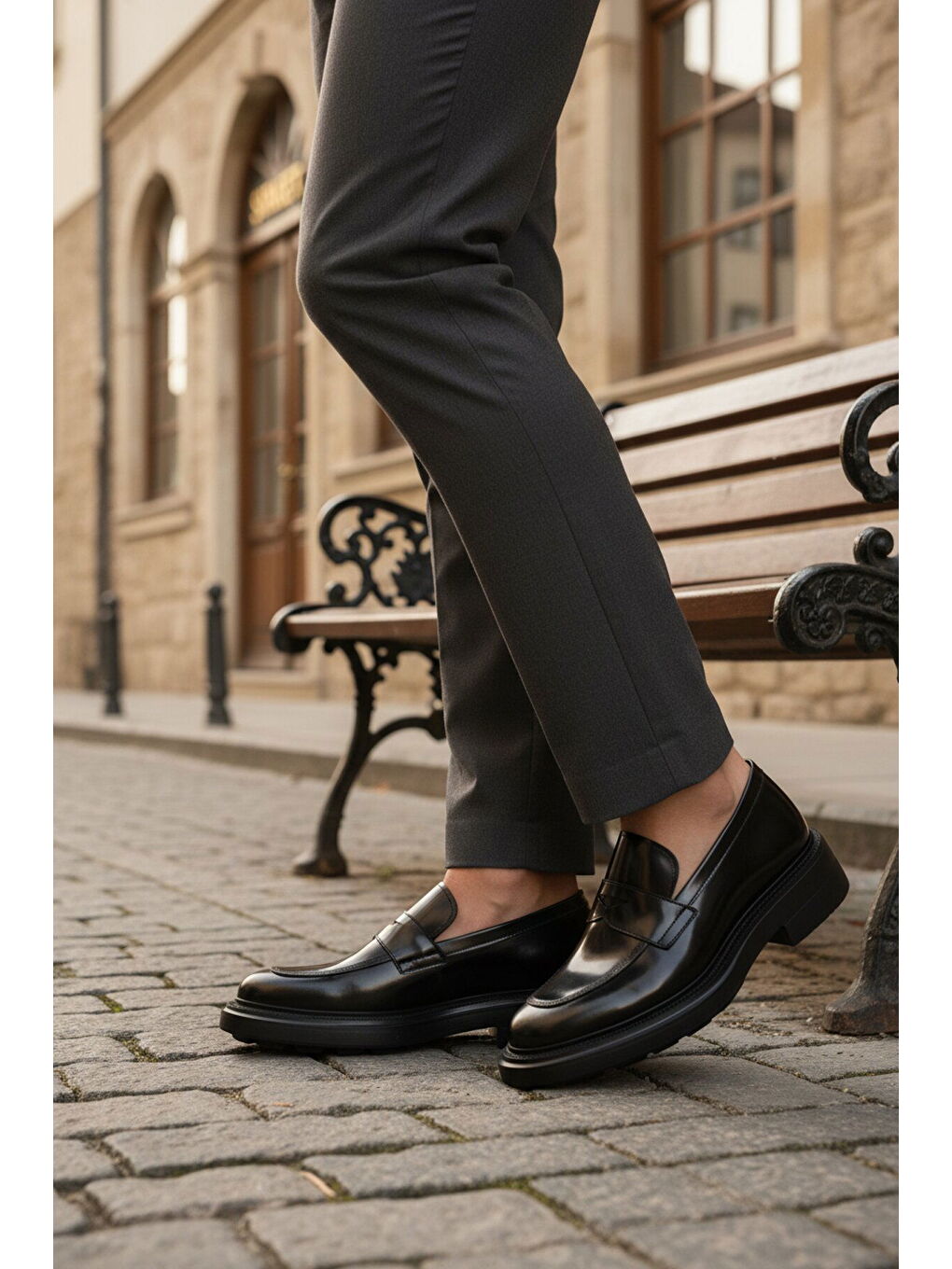 Siyah Açma Hakiki Deri Erkek Casual Ayakkabı 3254 M-2