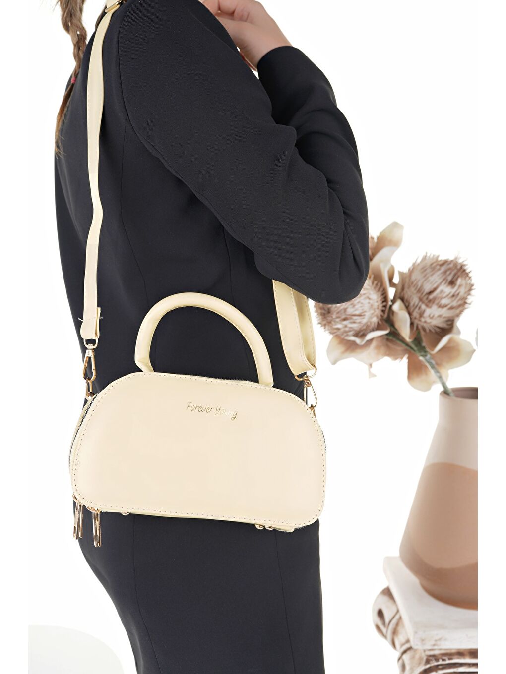 Sarı ARNELA Kadın Çift Bölmeli El ve Omuz Çantası-2