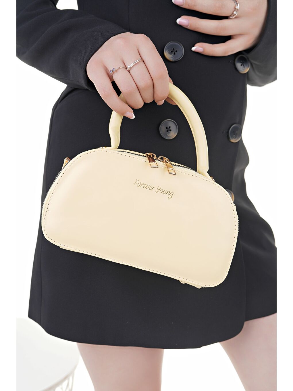 Sarı ARNELA Kadın Çift Bölmeli El ve Omuz Çantası-3