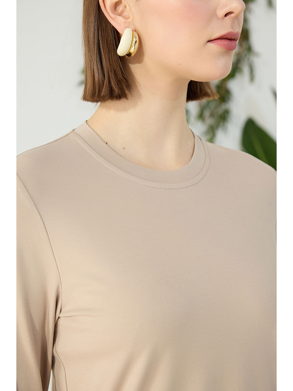 Bej Vizon Bisiklet Yaka Body-5