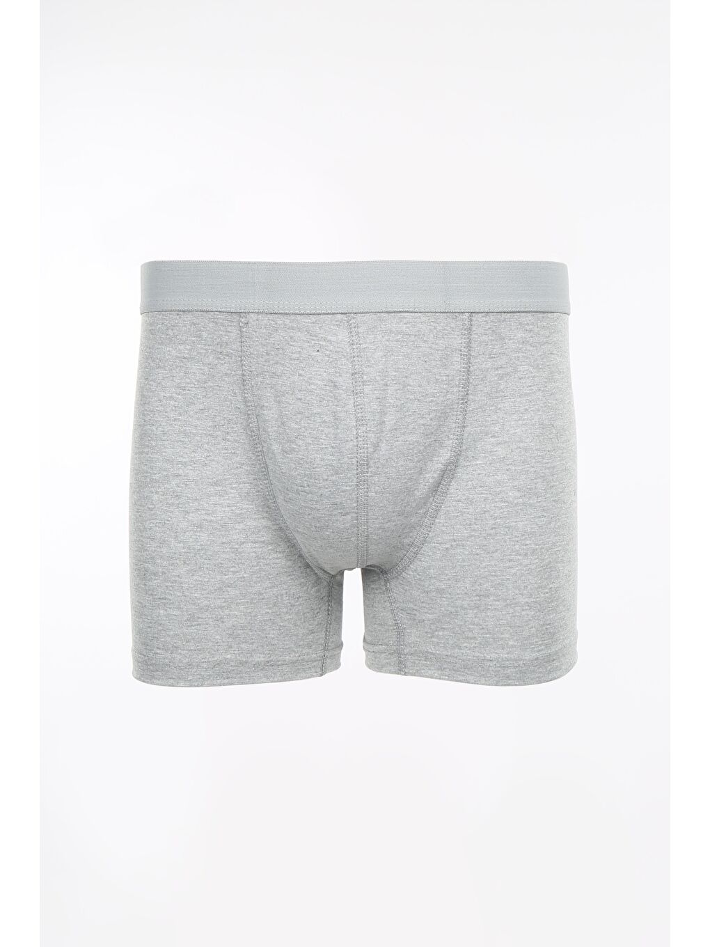 Gri Pamuklu Esnek Kumaş Düz Boxer