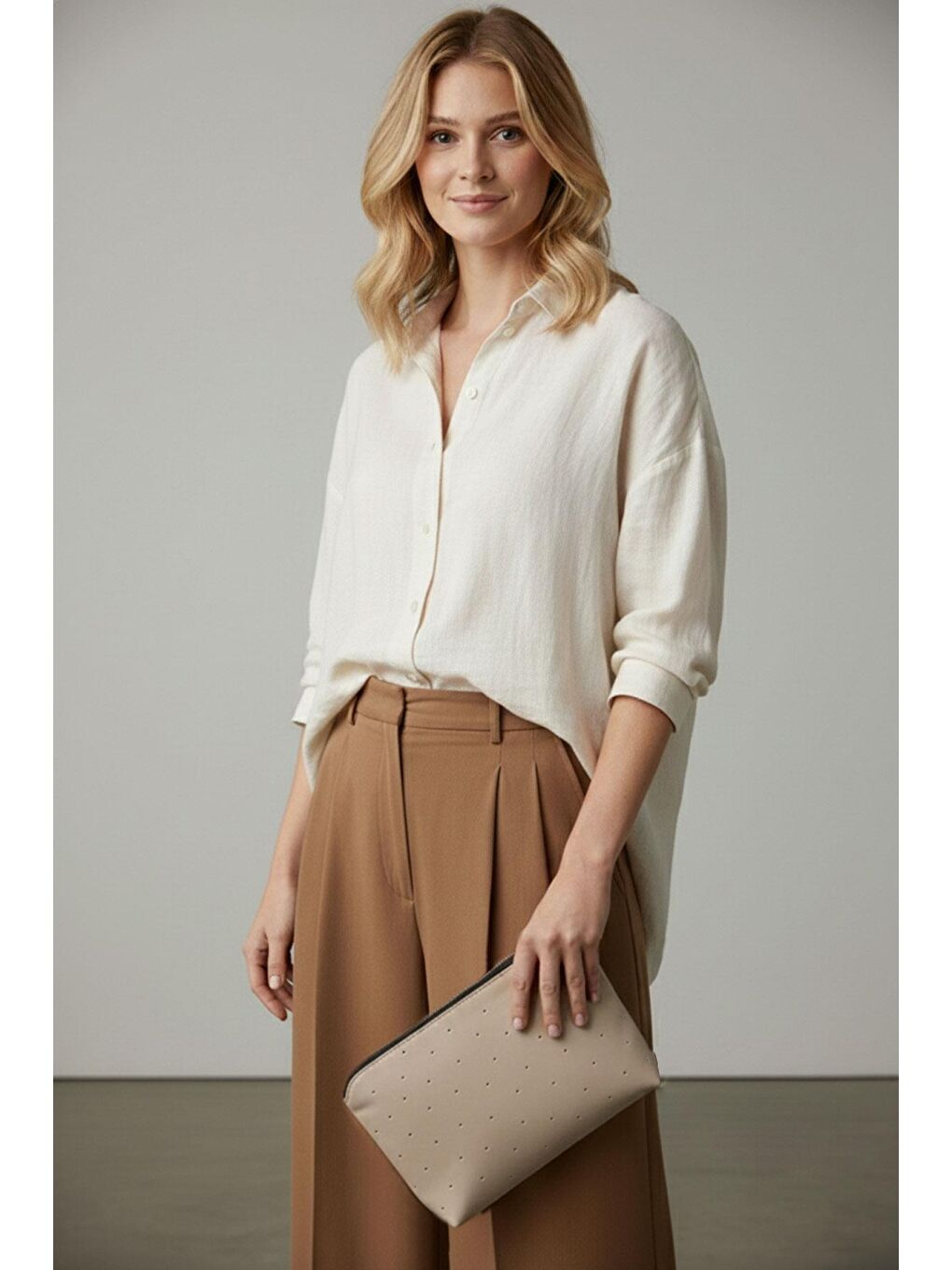 2'li Işıltılı Clutch Vizon/Siyah-7