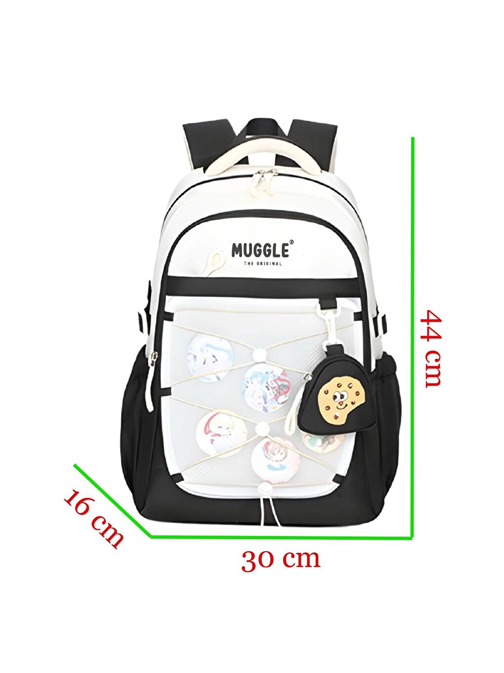 3 Bölmeli Anime Girl Kolej Okul Sırt Çantası Siyah (MU-1988)-1