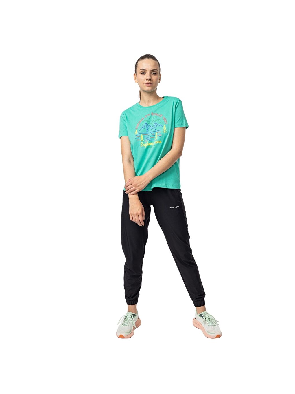 Turkuaz Terry Kadın Mavi Tişört-1