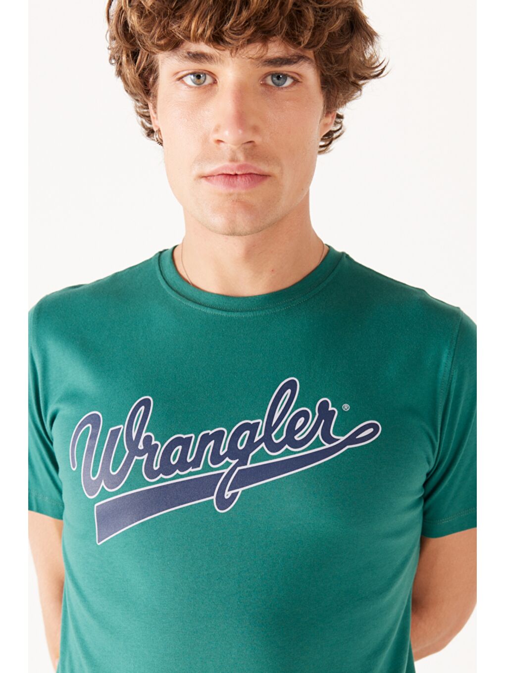 Regular Fit Normal Kesim %100 Pamuk Bisiklet Yaka Yeşil Tişört-1