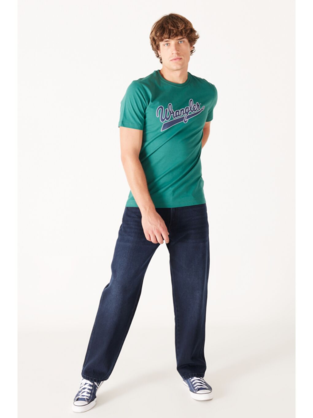 Regular Fit Normal Kesim %100 Pamuk Bisiklet Yaka Yeşil Tişört-2