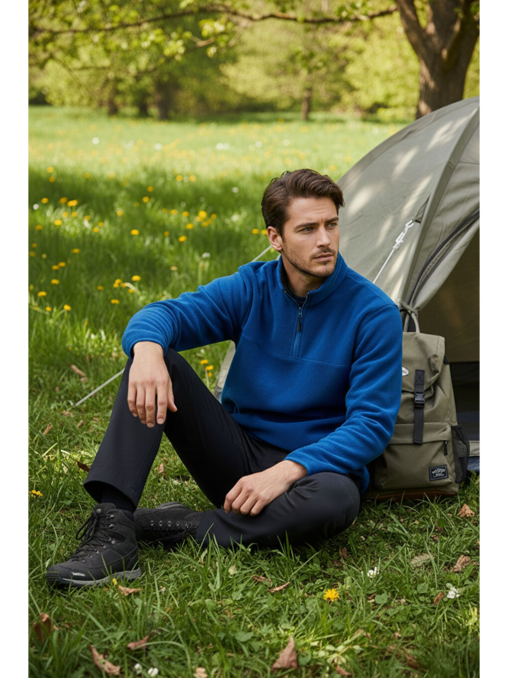 Mavi Regular Fit Anti-Pilling Tüylenme Yapmayan Bato Yaka Kışlık Şardonlu Erkek Polar 5906001