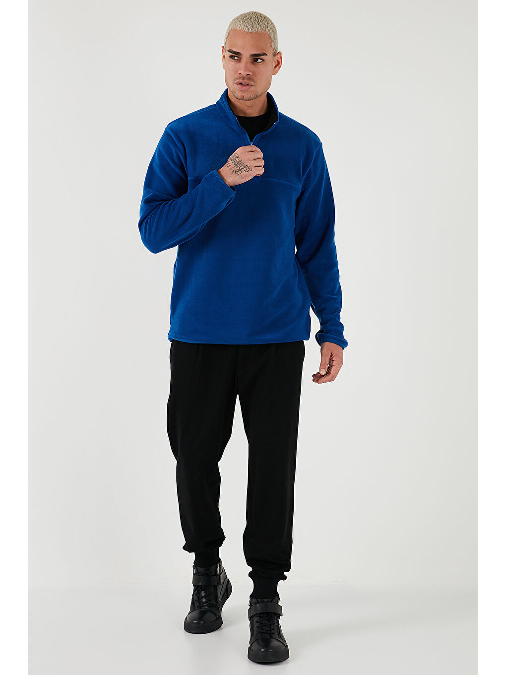 Mavi Regular Fit Anti-Pilling Tüylenme Yapmayan Bato Yaka Kışlık Şardonlu Erkek Polar 5906001-1