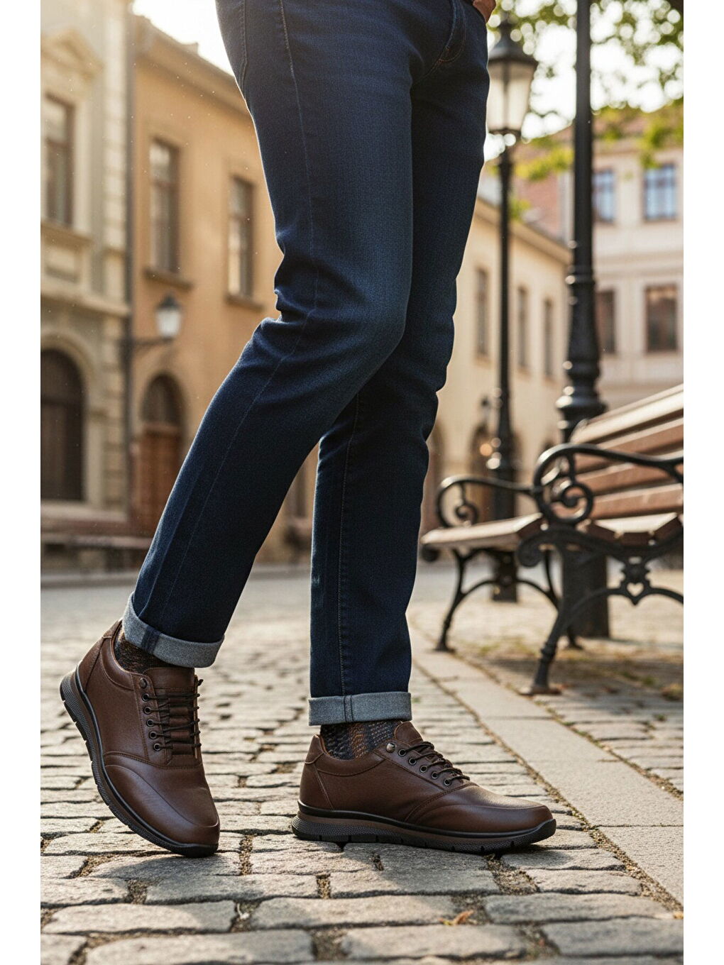 Kahverengi Kahve Hakiki Deri Anatomik Jel Taban Erkek Casual Ayakkabı 901 M-2