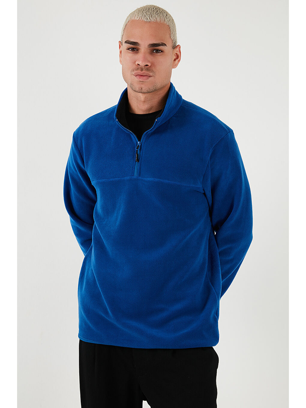 Mavi Regular Fit Anti-Pilling Tüylenme Yapmayan Bato Yaka Kışlık Şardonlu Erkek Polar 5906001-2