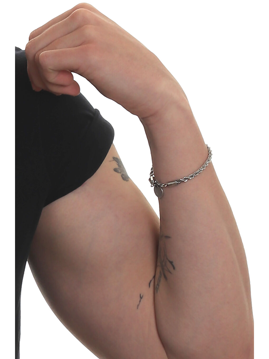 Gri Erkek Burgu Halat Model Çelik Zincir Bileklik-6