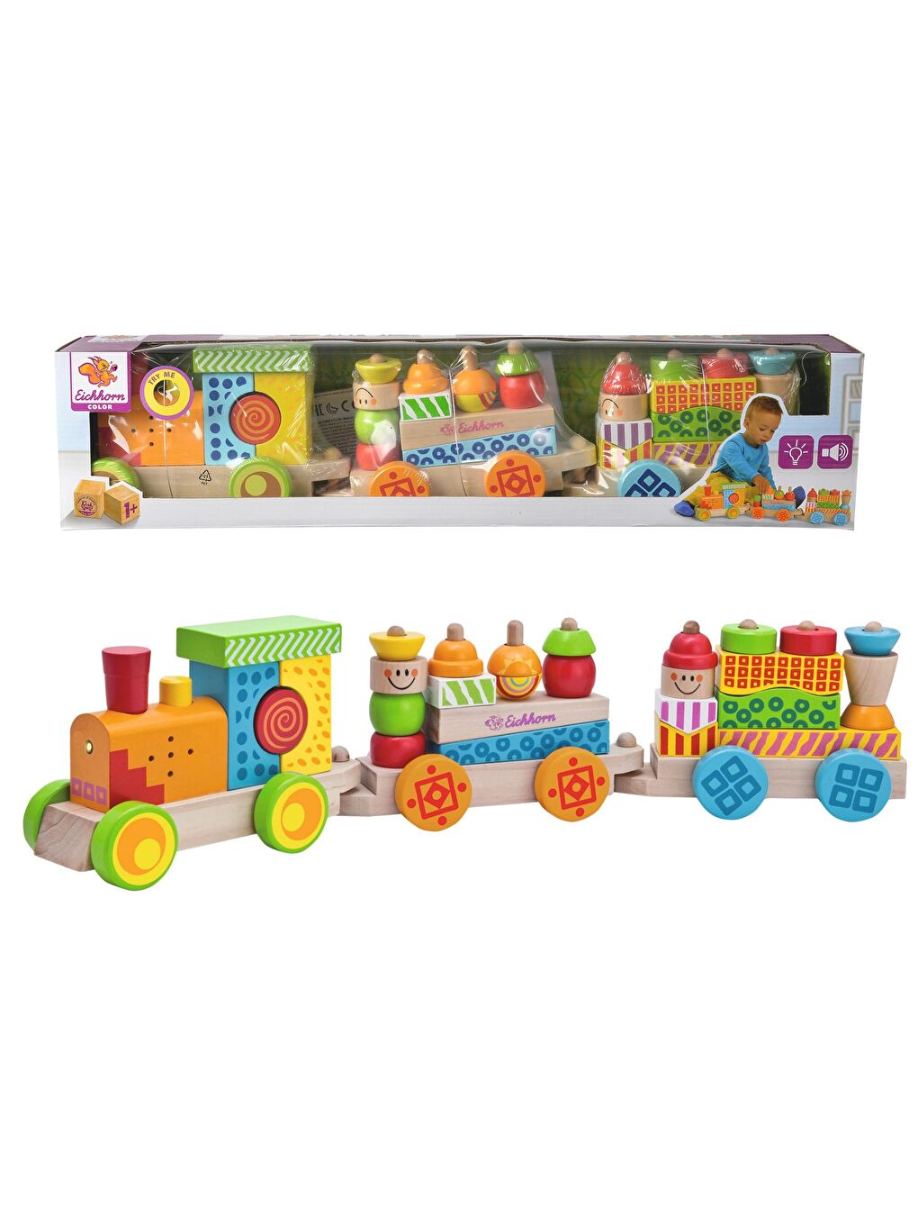 Işıklı Sesli Ahşap Tren 59cm-3