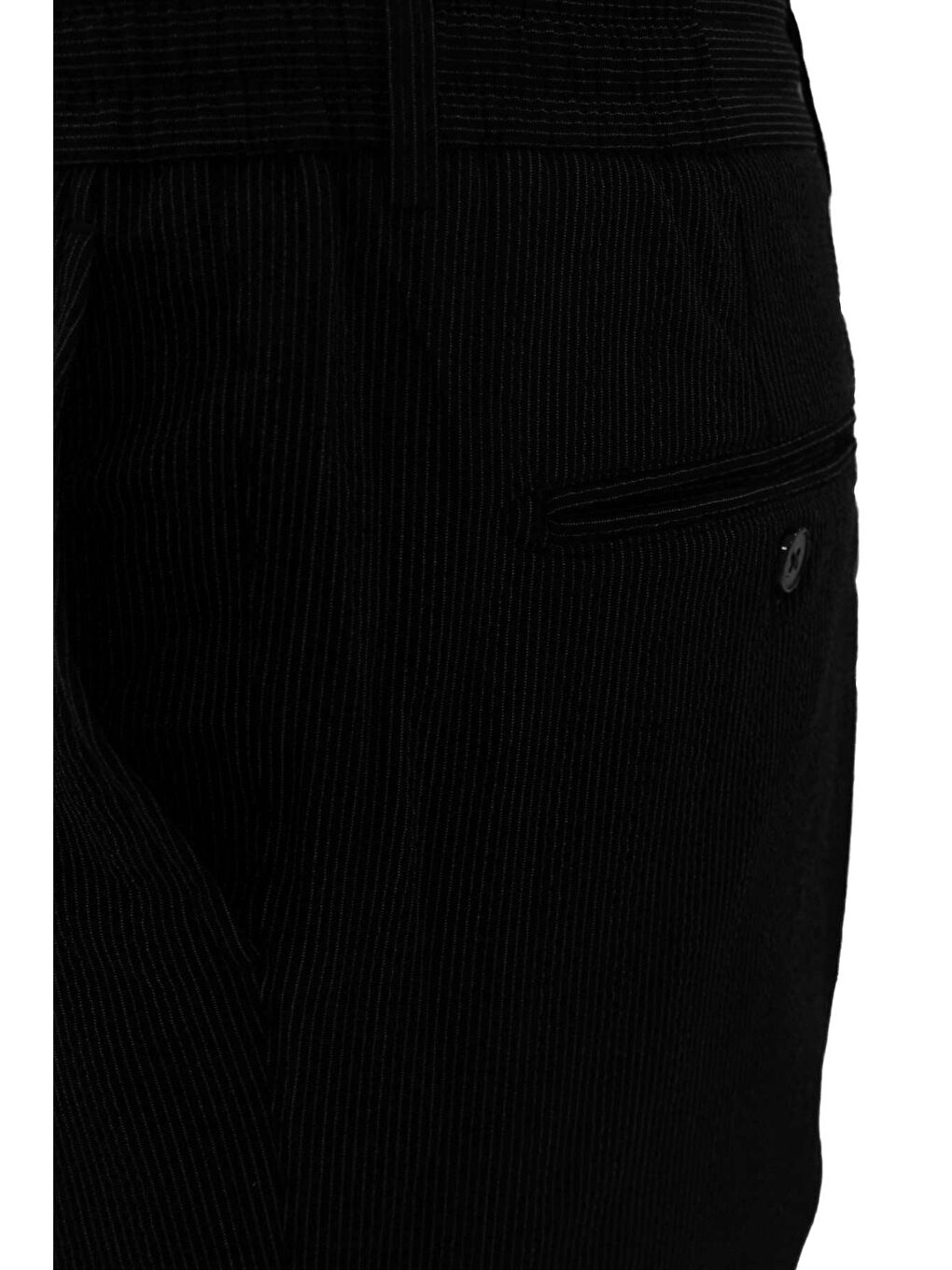 Erkek Siyah Bağcıklı Smart Casual Dynamic Fit Pantolon-2