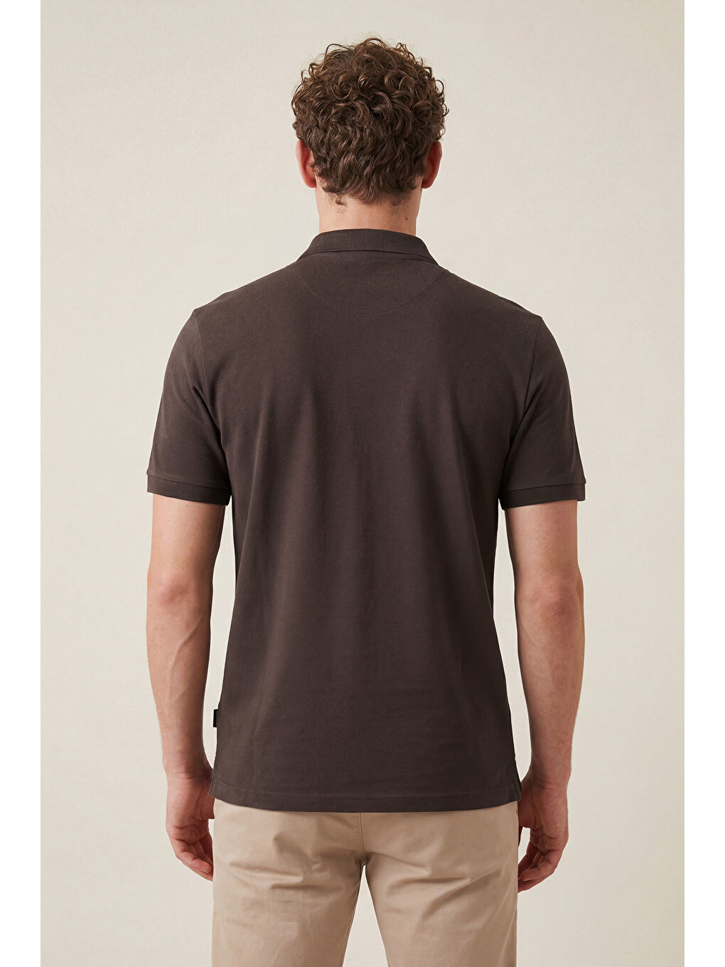 Kahverengi % 100 Pamuk Regular Fit Düğmeli Erkek Polo Yaka T Shirt 5902127-6