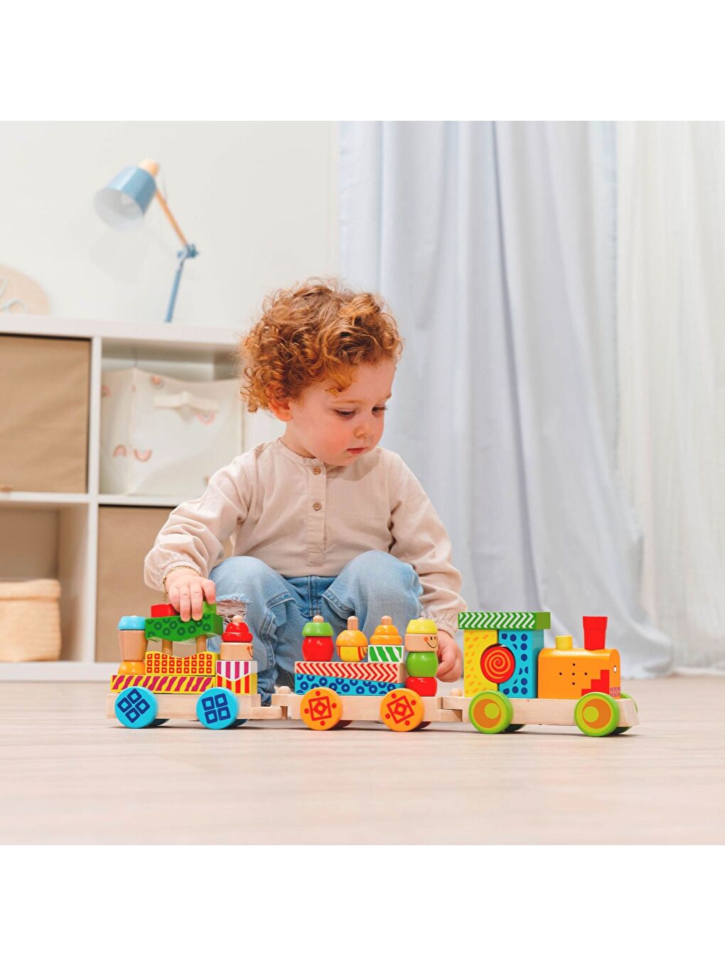 Işıklı Sesli Ahşap Tren 59cm-7