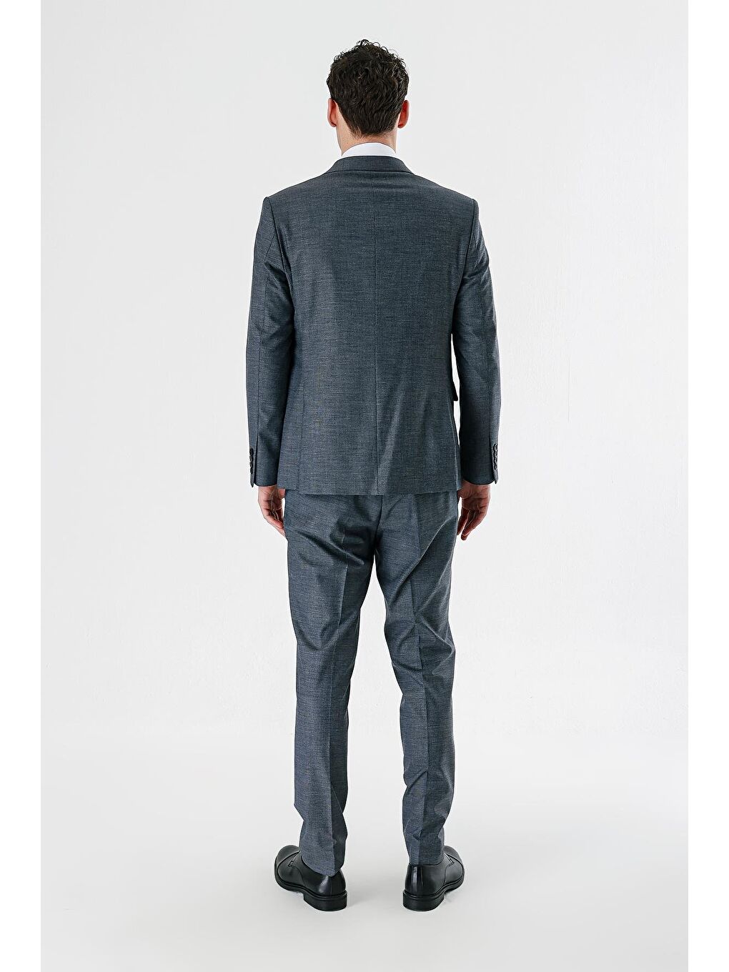 Lacivert Filafil Kırlangıç Yaka Çift Yırtmaç 6 Drop Slim Dar Kesim Klasik Takım Elbise 1001240162-7