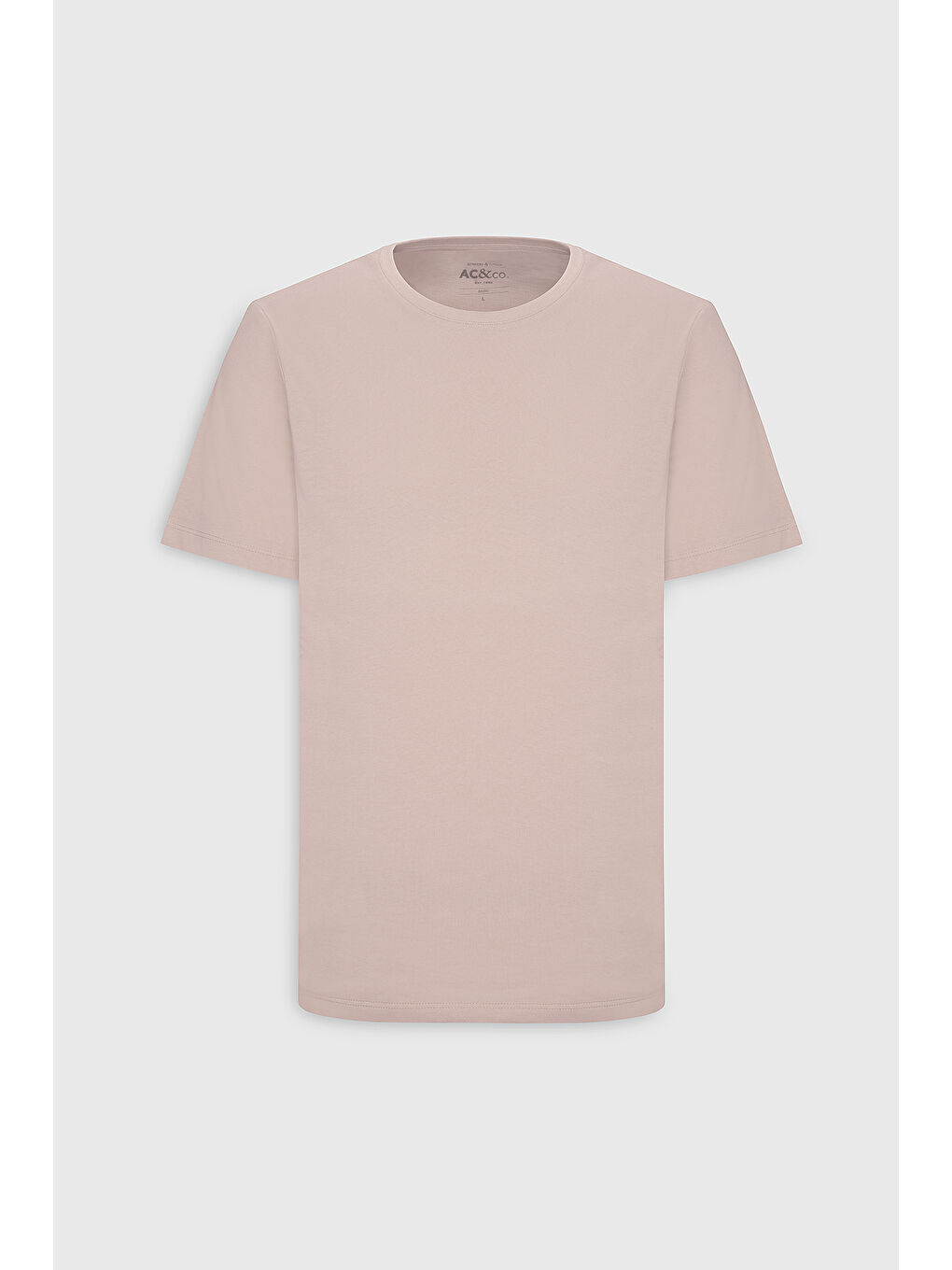 Pembe Erkek Gül Kurusu Slim Fit Dar Kesim %100 Pamuk Bisiklet Yaka Kısa Kollu Tişört-5