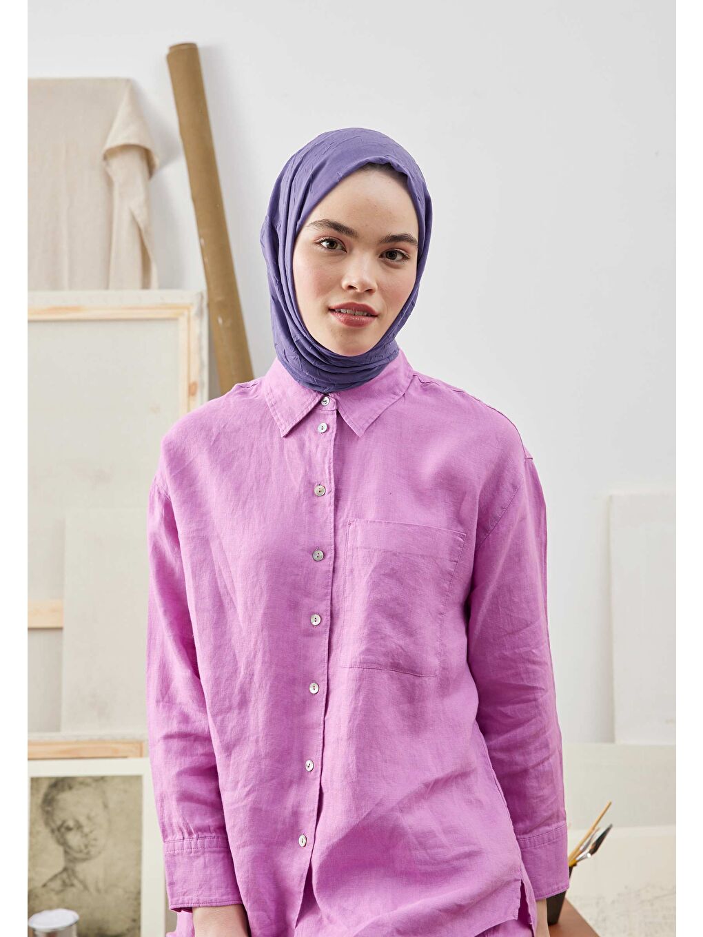 Mor Bambu Şal Yaban Mersini-1