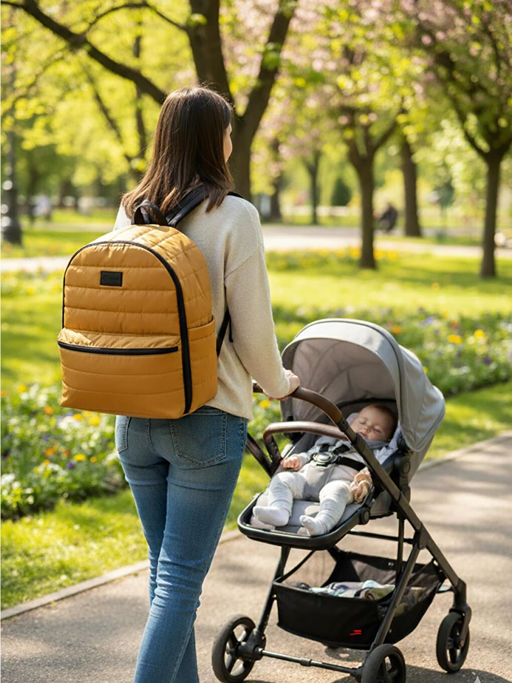 Selimiye Anne Bebek Bakım Çantası - Sarı Standart-3