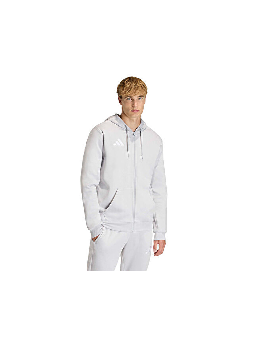 Ent26 Fz Hood Erkek Futbol Kamp Fermuarlı Sweatshirt Kf5947 Gri