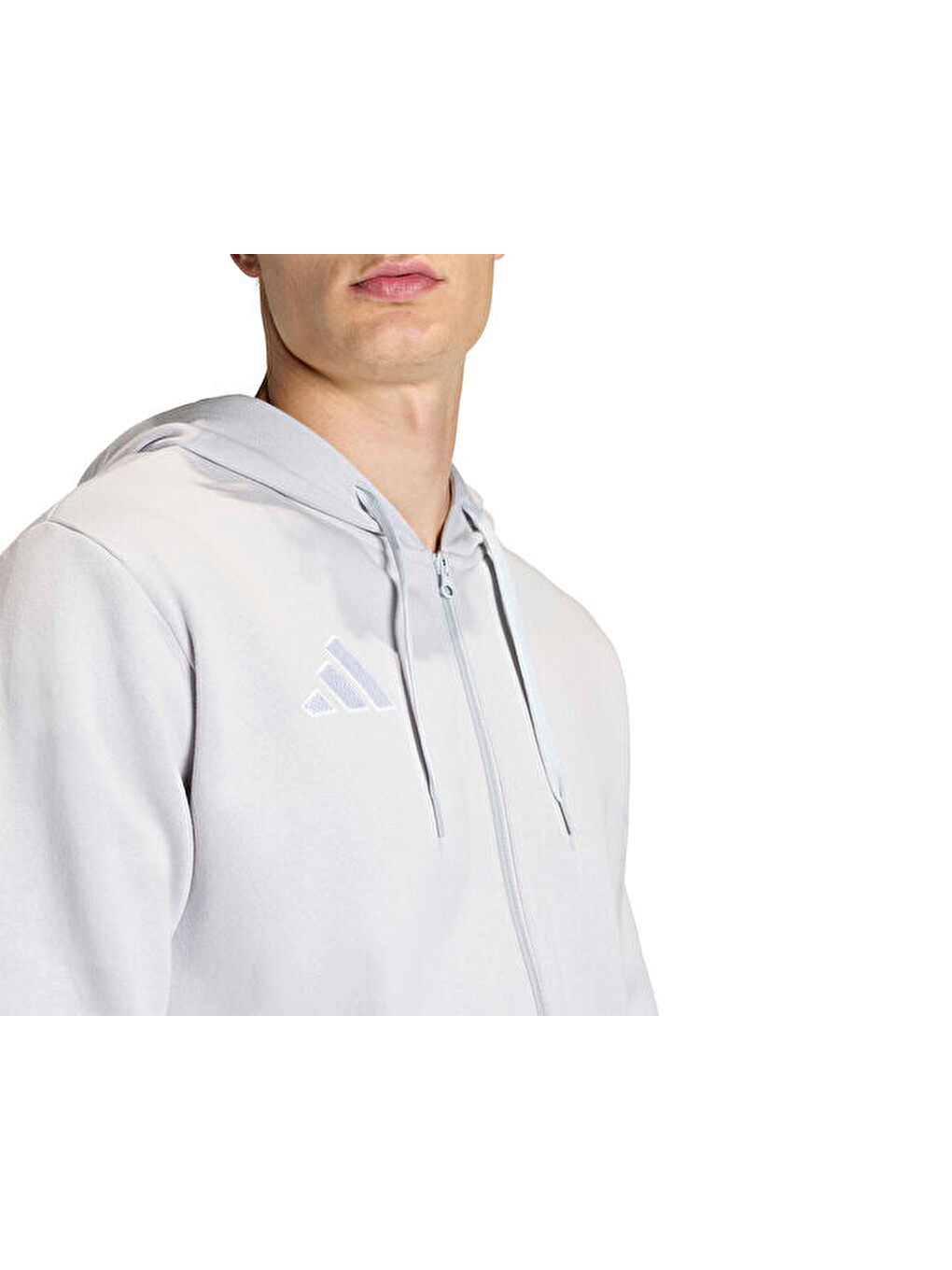 Ent26 Fz Hood Erkek Futbol Kamp Fermuarlı Sweatshirt Kf5947 Gri-3