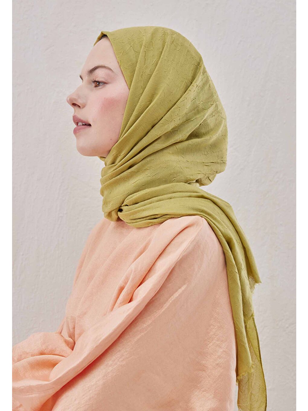 Yeşil Bambu Şal Olive-1