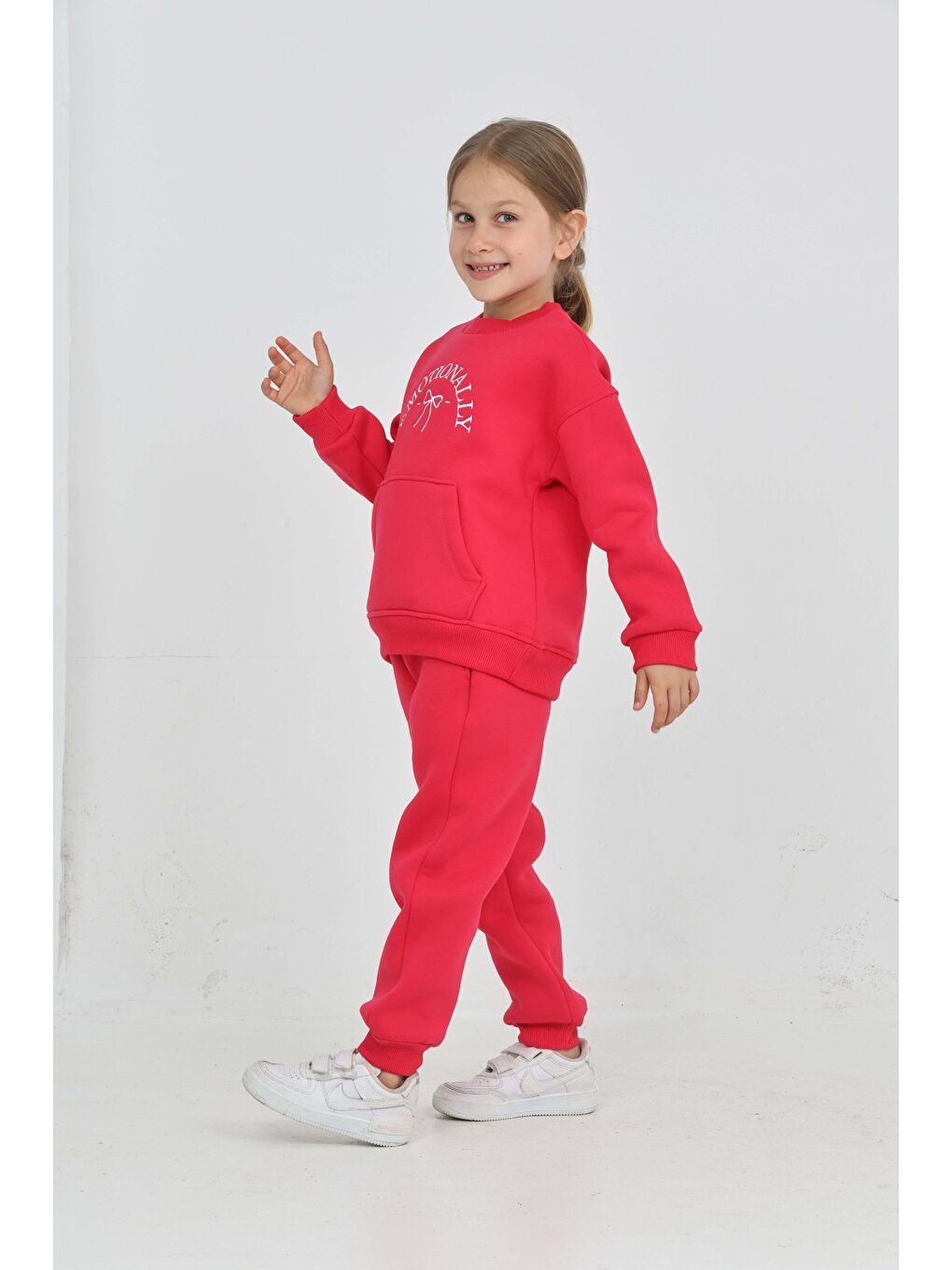 Fuşya Kız Çocuk Fiyonk Nakışlı Eşofman Takım-1