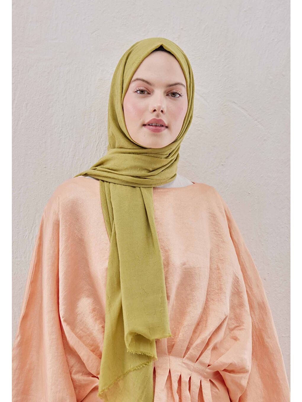 Yeşil Bambu Şal Olive-2